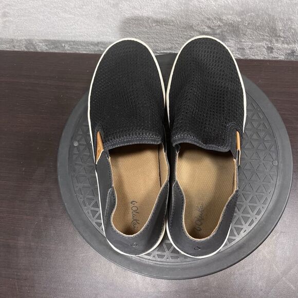 Olukai Pehuea Shoes Women Sz 10 Black Mesh Loafers Slip On Casual Sneakers - Picture 5 of 10